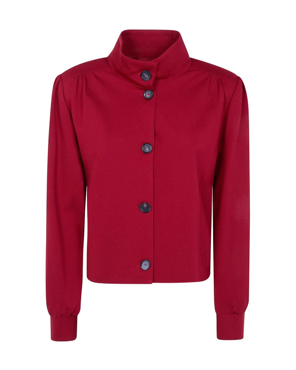 Liviana Conti Red Button-Up Cropped Jacket