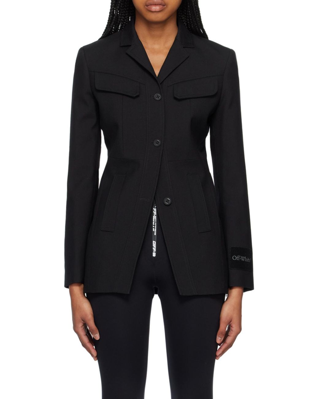 Off-White c/o Virgil Abloh Black Single-Breasted Long-Sleeved Jacket
