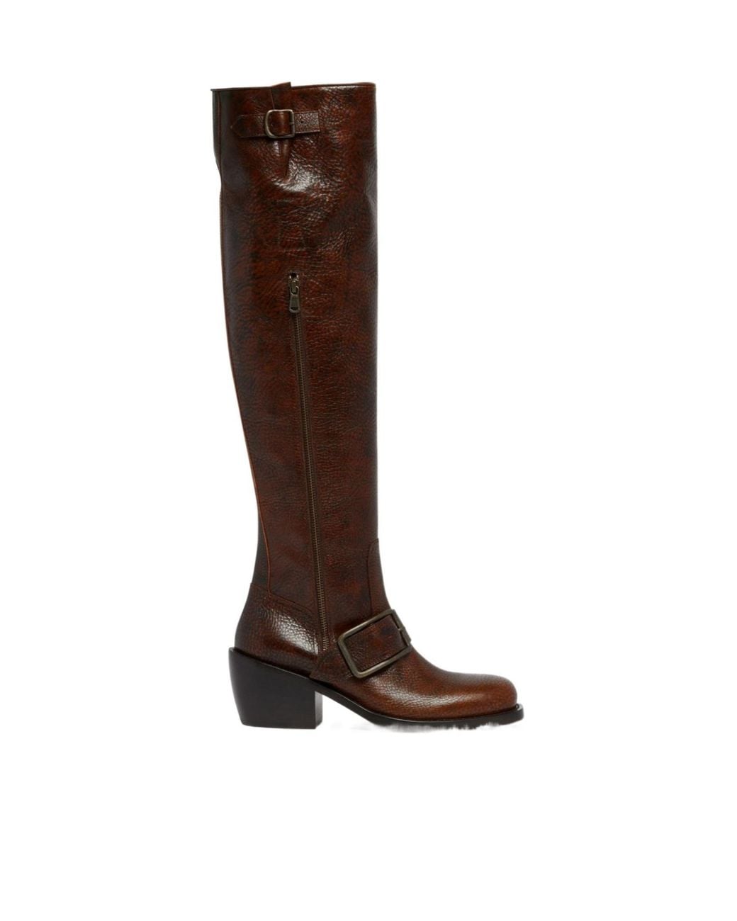 Dries Van Noten Brown Zipped Knee-High Boots
