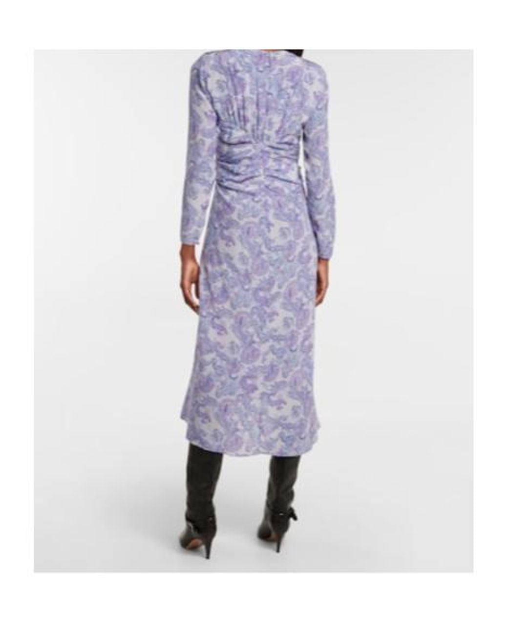 Isabel Marant Purple Telima Paisley Silk Midi Dress