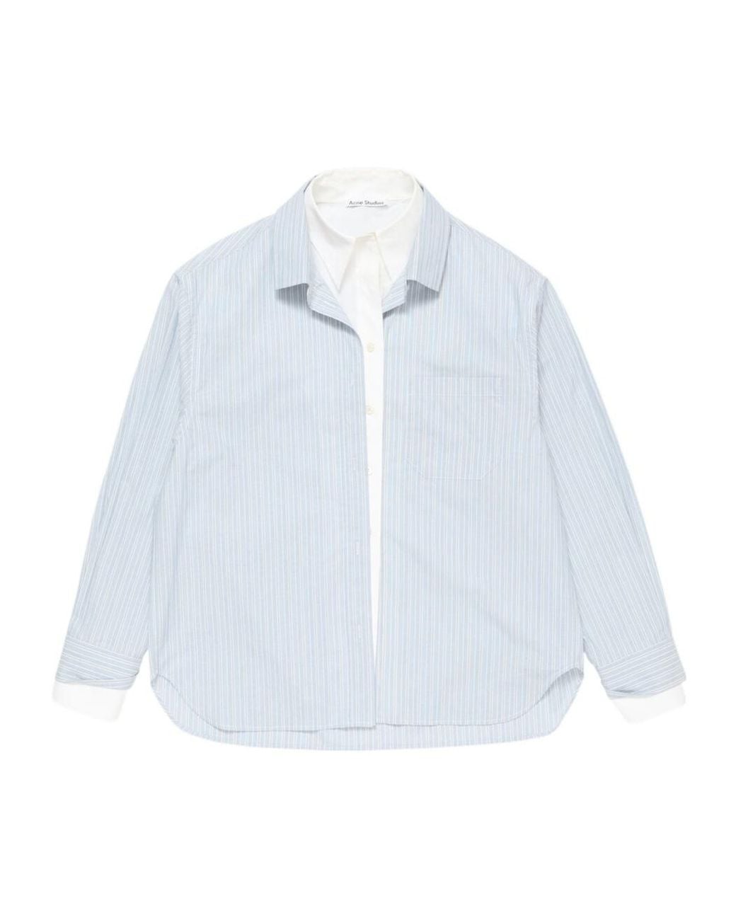 Acne Blue Layered Button-Up Shirt