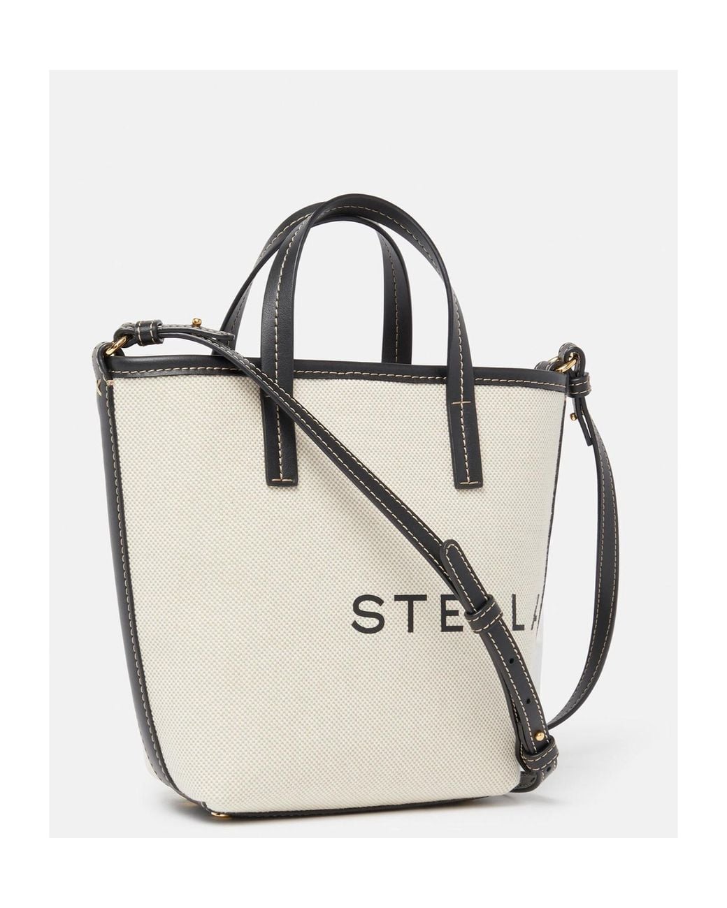 Stella McCartney Metallic Logo-Printed Top Handle Bag