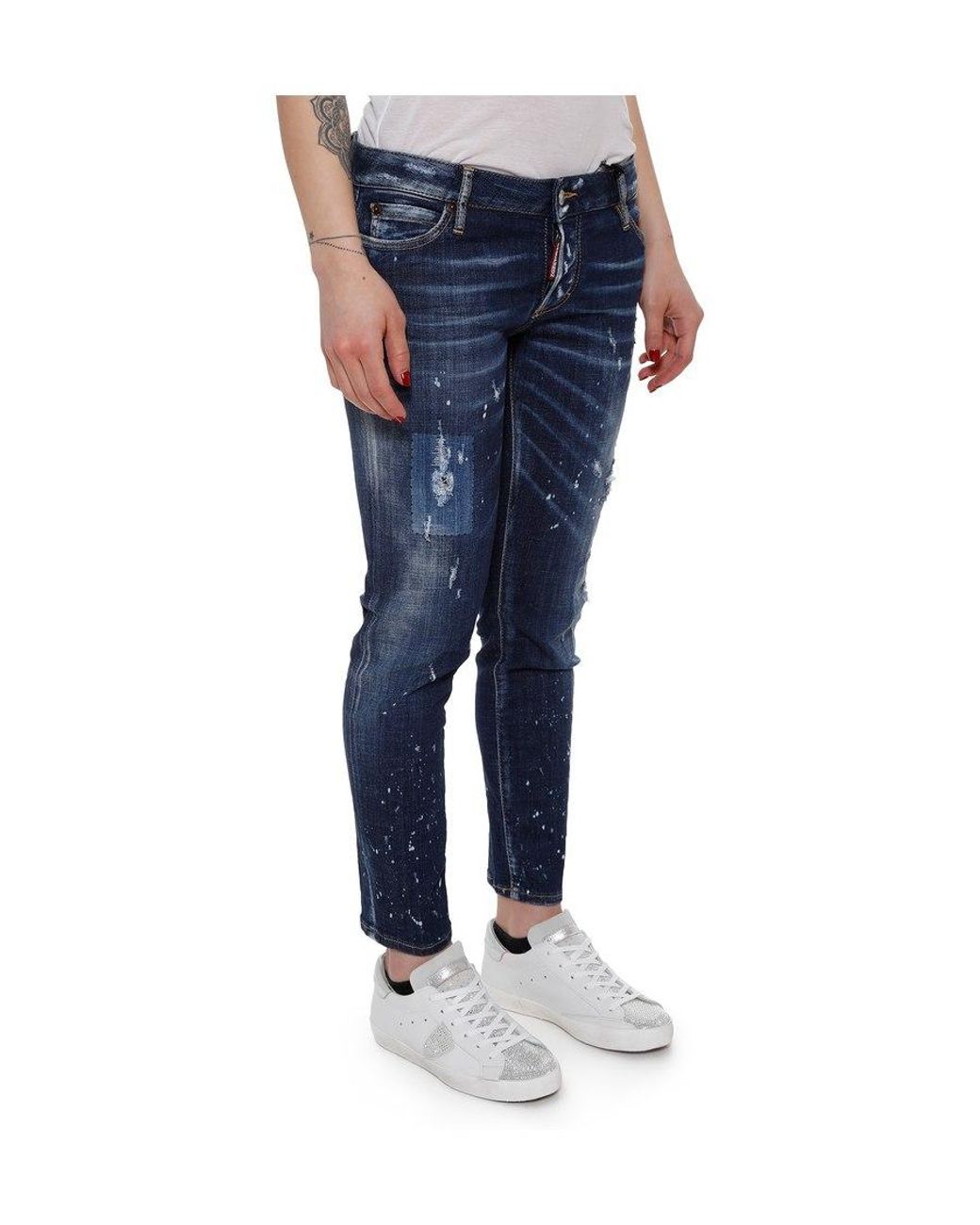 DSquared² Blue Slim Distressed Jeans