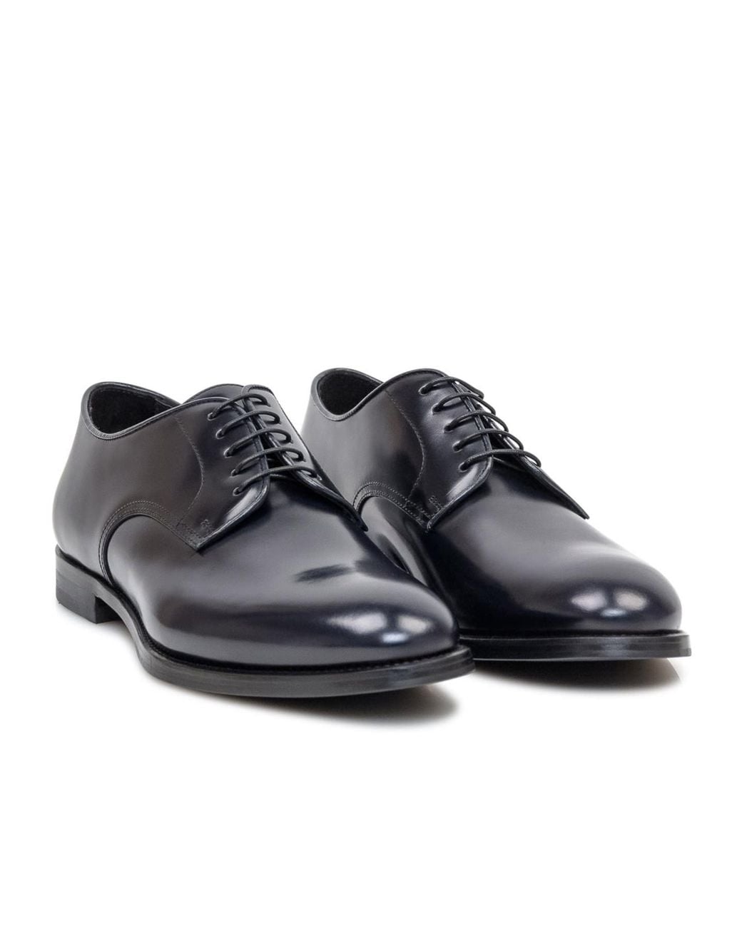 Doucal's Blue Almond Toe Derby Shoes for men