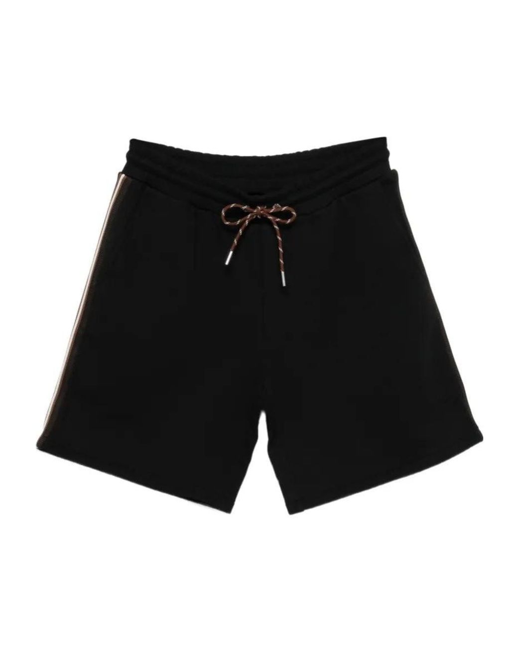 Moncler Black Logo Patch Drawstring Shorts for men