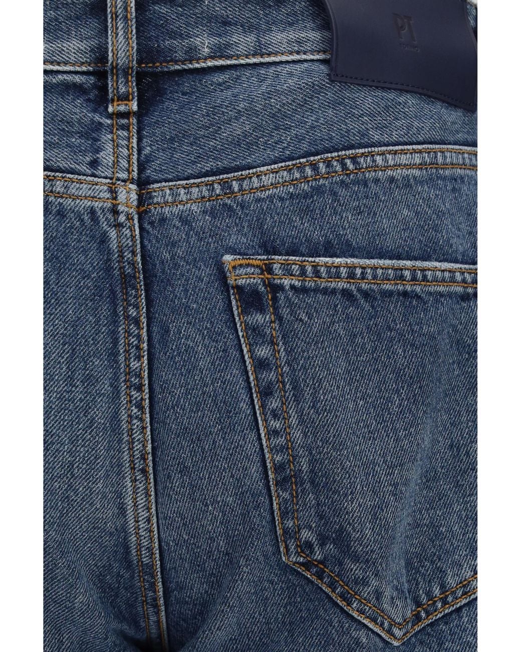 Pt Pantaloni Blue Pt Torino Turned-Up Straight-Leg Jeans for men