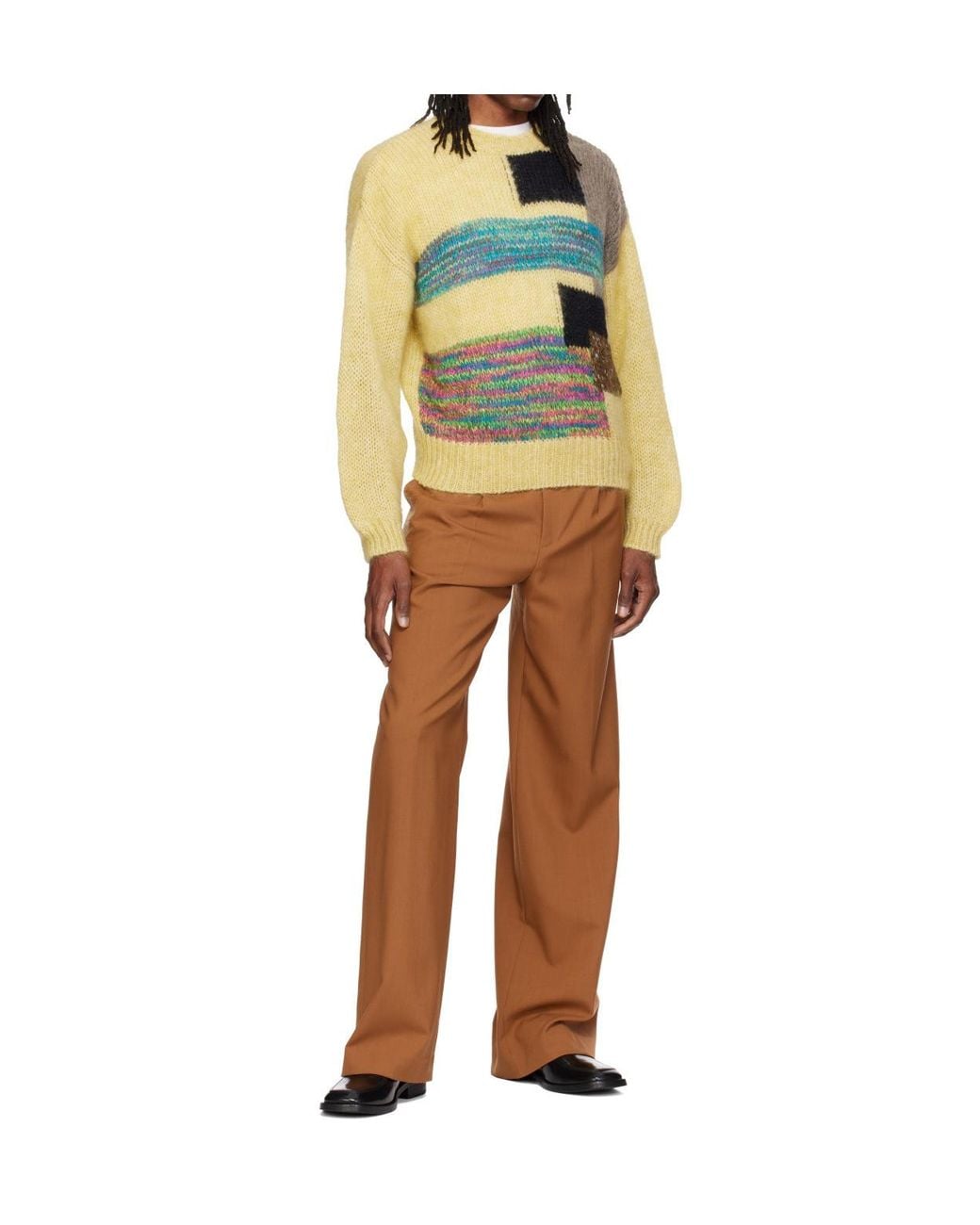 Magliano Multicolor Pasta Intarsia-Knit Sweater for men