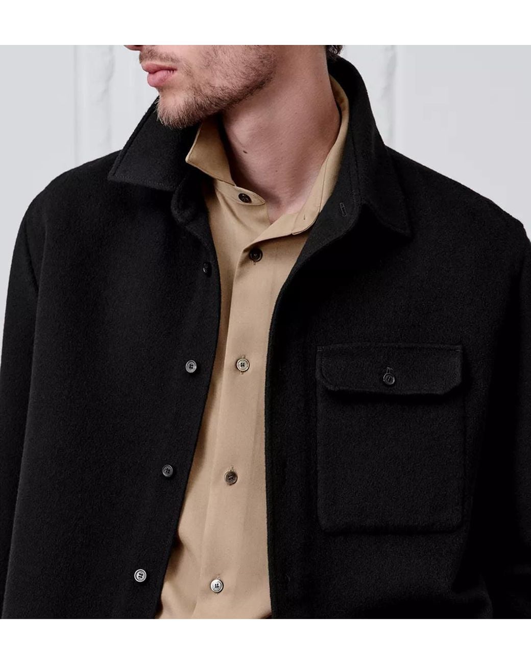 Dior Black Homme Flap Pocket Long-Sleeved Overshirt for men