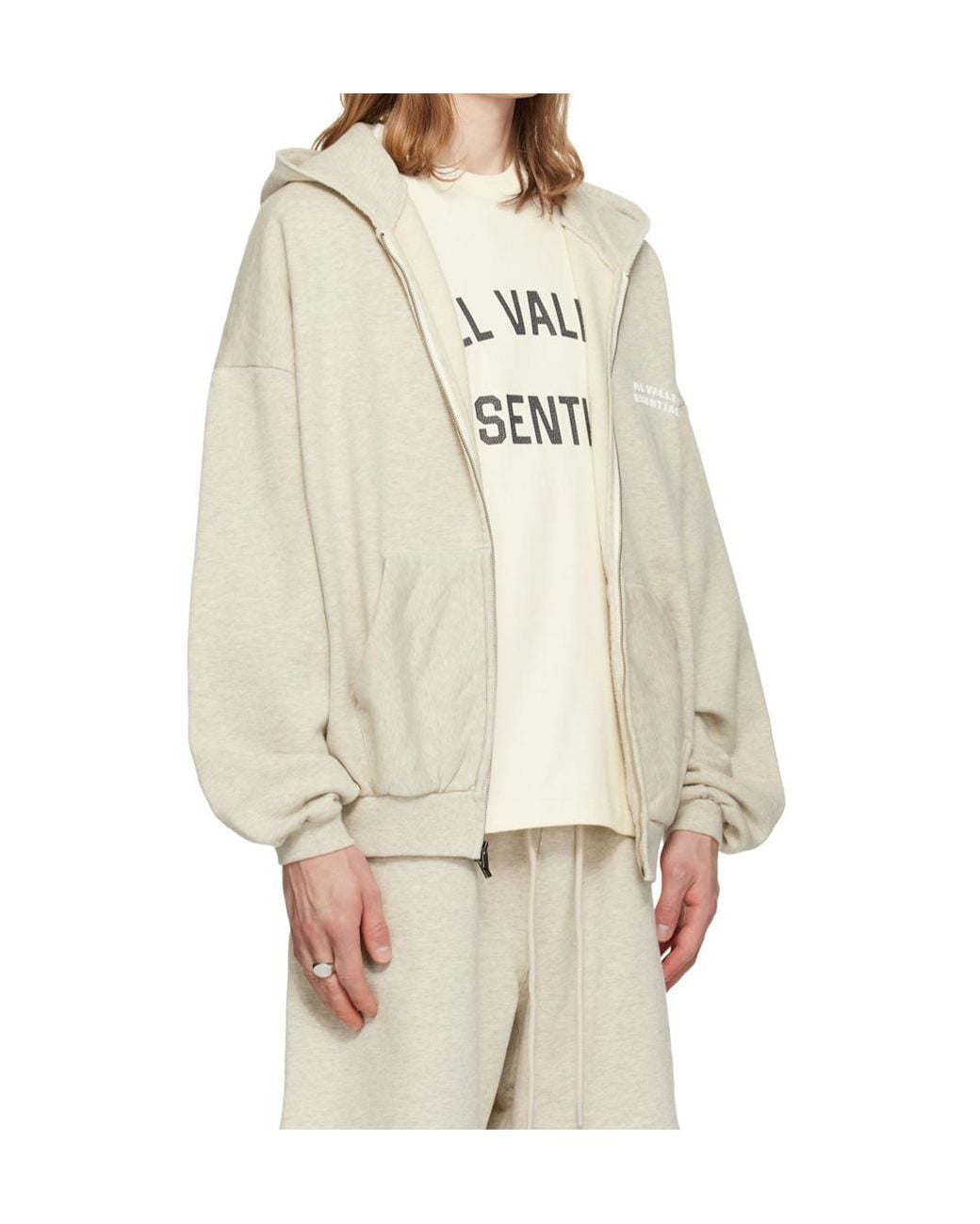 Fear Of God Natural Zippered Hoodie for men