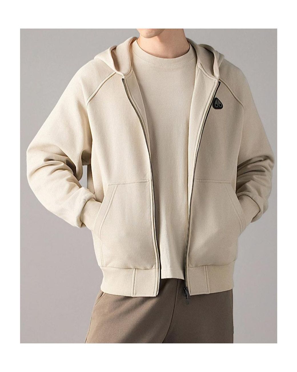 Moose Knuckles Natural Yul Zip-Up Hoodie for men