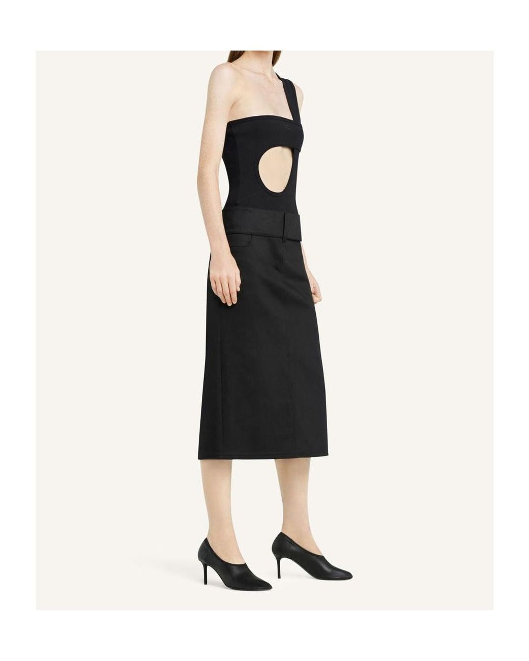 Courreges Black Courrèges A-Line Midi Skirt