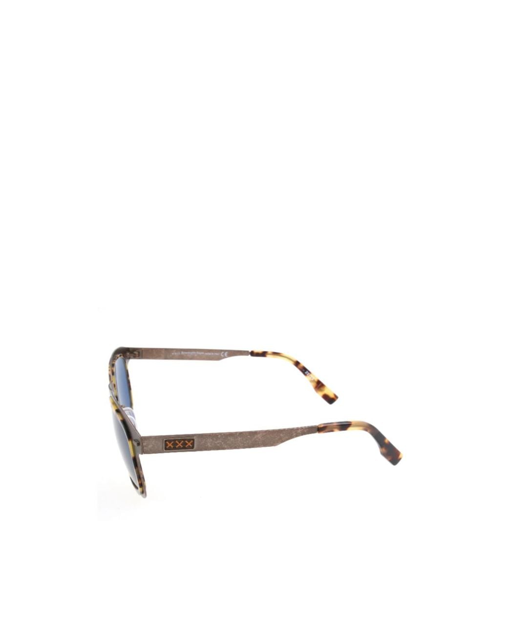 Zegna Blue Round-Frame Sunglasses for men