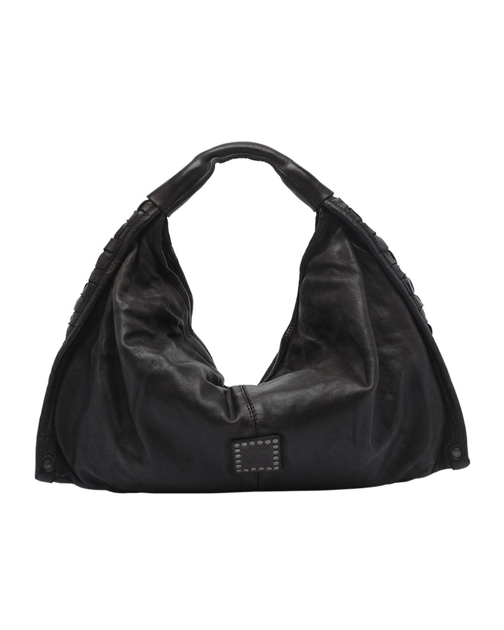 Campomaggi Black Atena Woven Shoulder Bag