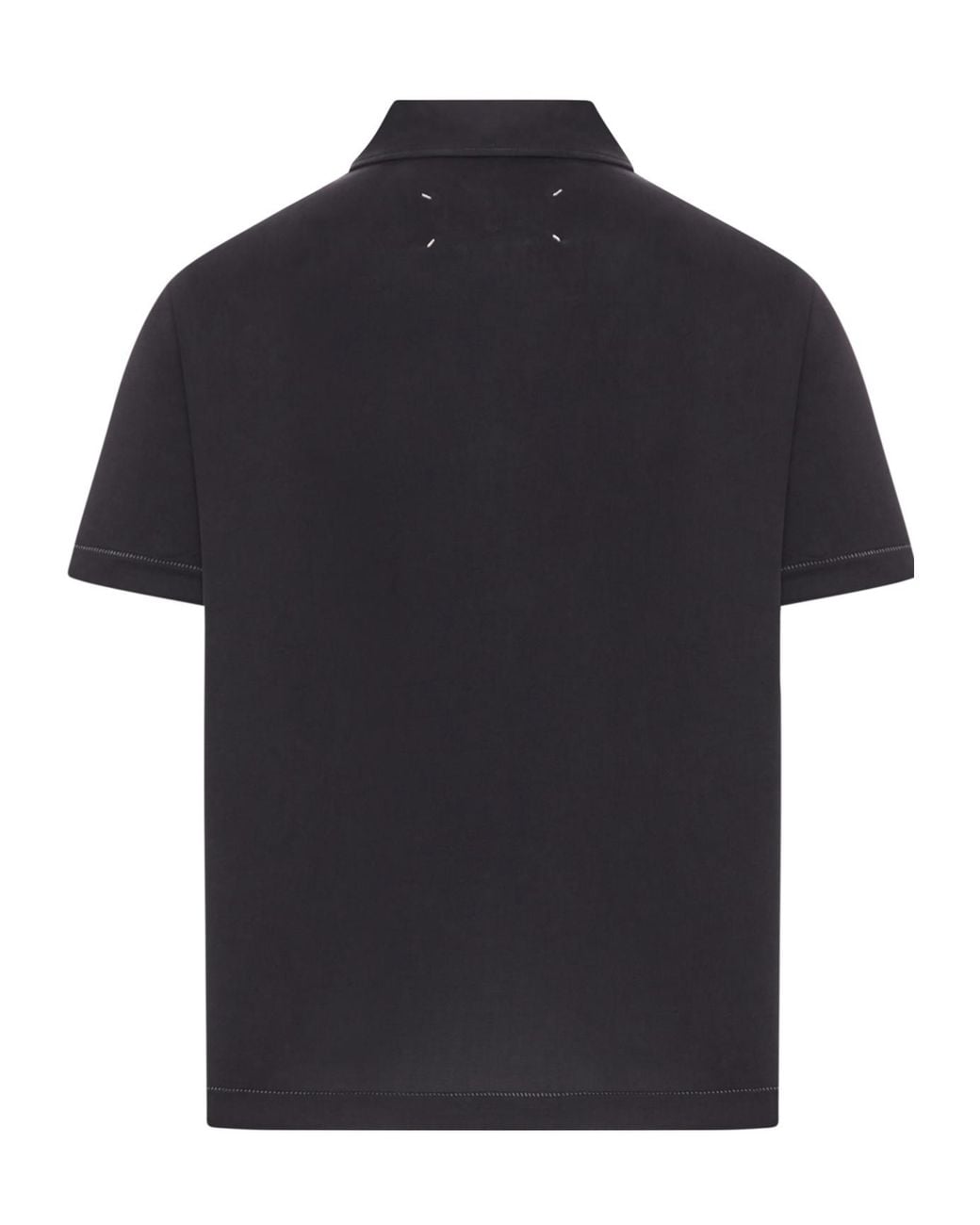 Maison Margiela Black Short-Sleeved Polo Shirt
