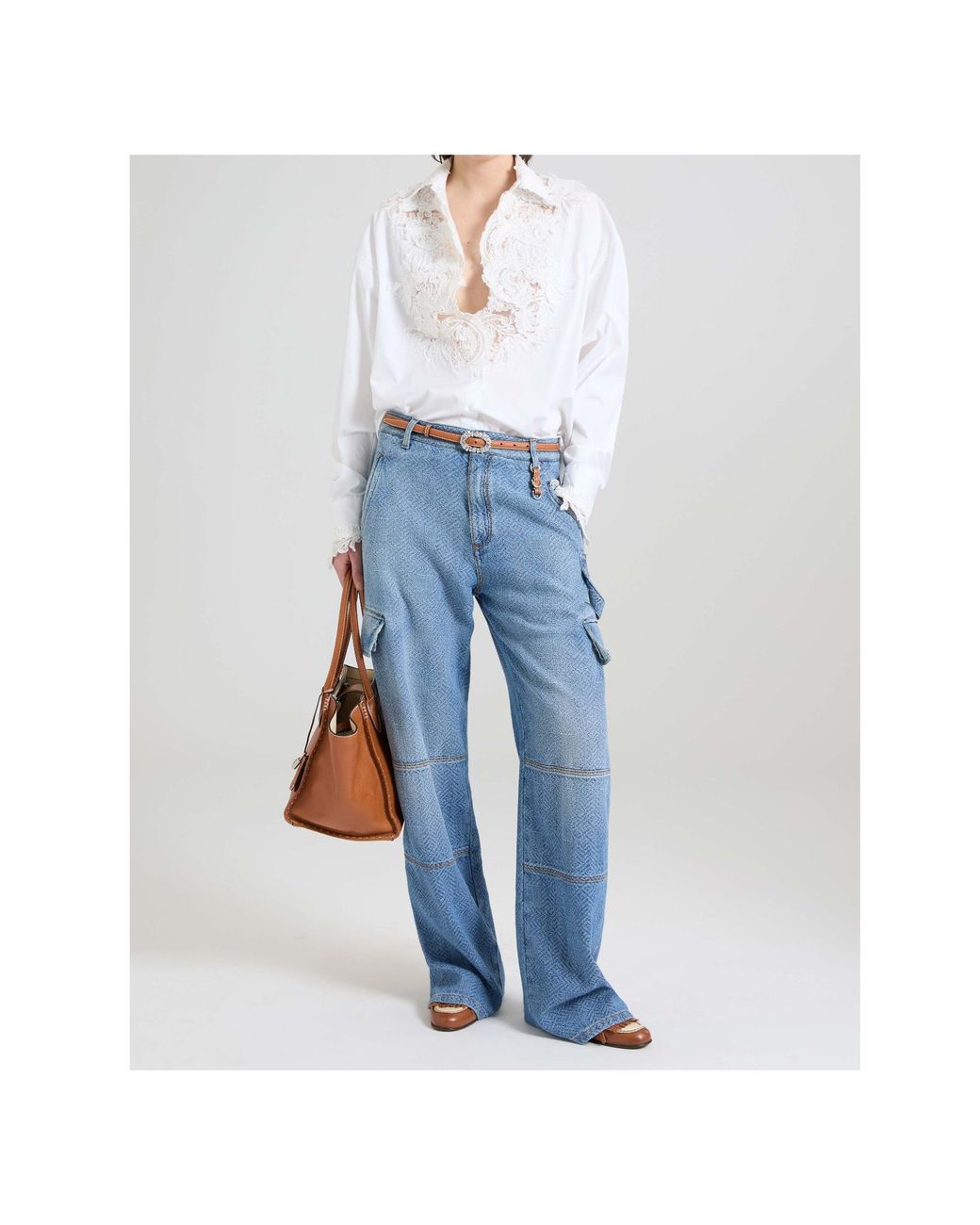 Ermanno Scervino White Floral Lace Shirt