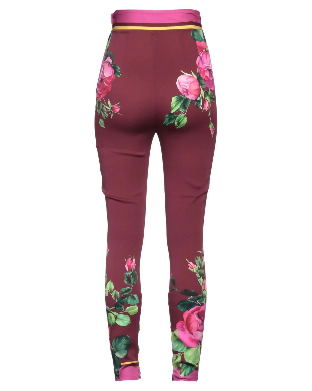Dolce & Gabbana Red Burgundy Pants Silk, Elastane
