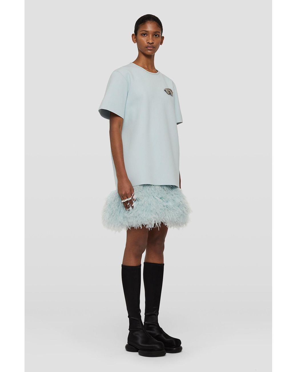 Jil Sander Blue Crewneck Short-Sleeved T-Shirt