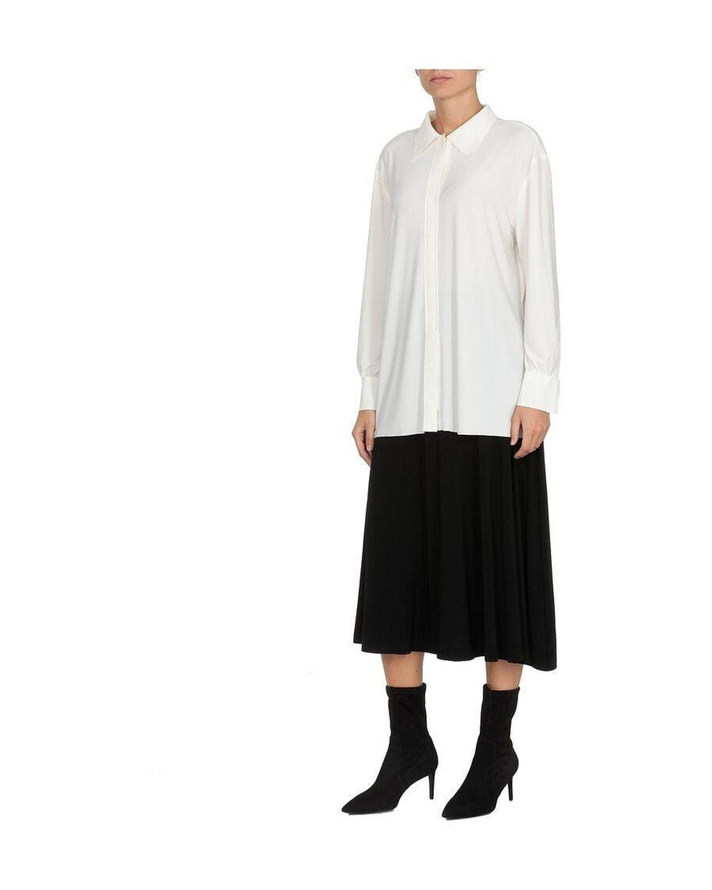 Norma Kamali White Boyfriend Nk Collared Shirt
