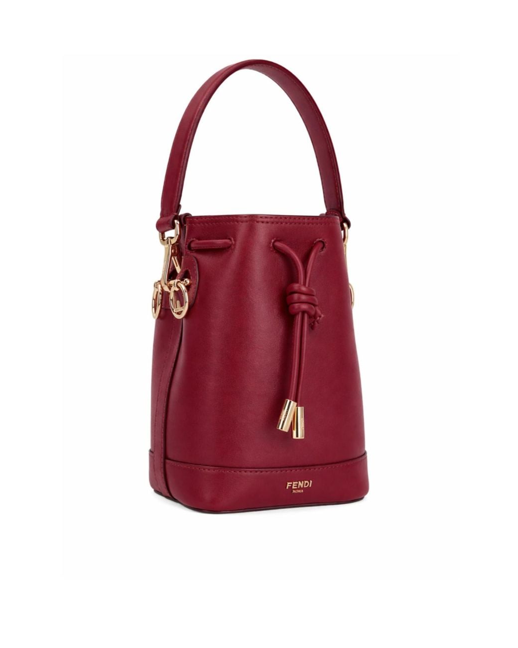 Fendi Red Mon Tresor Drawstring Mini Bucket Bag