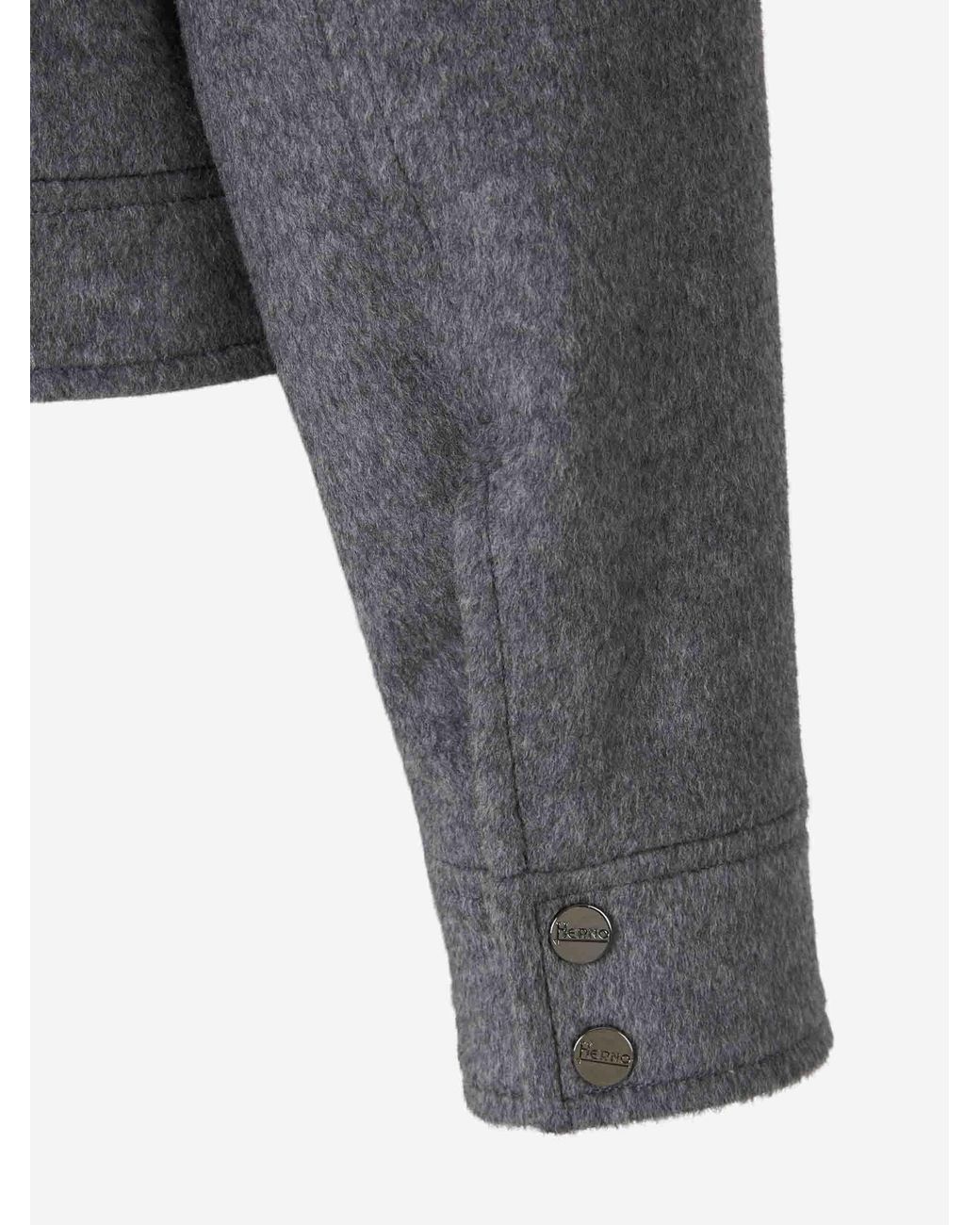 Herno Gray Long-Sleeved Short Coat