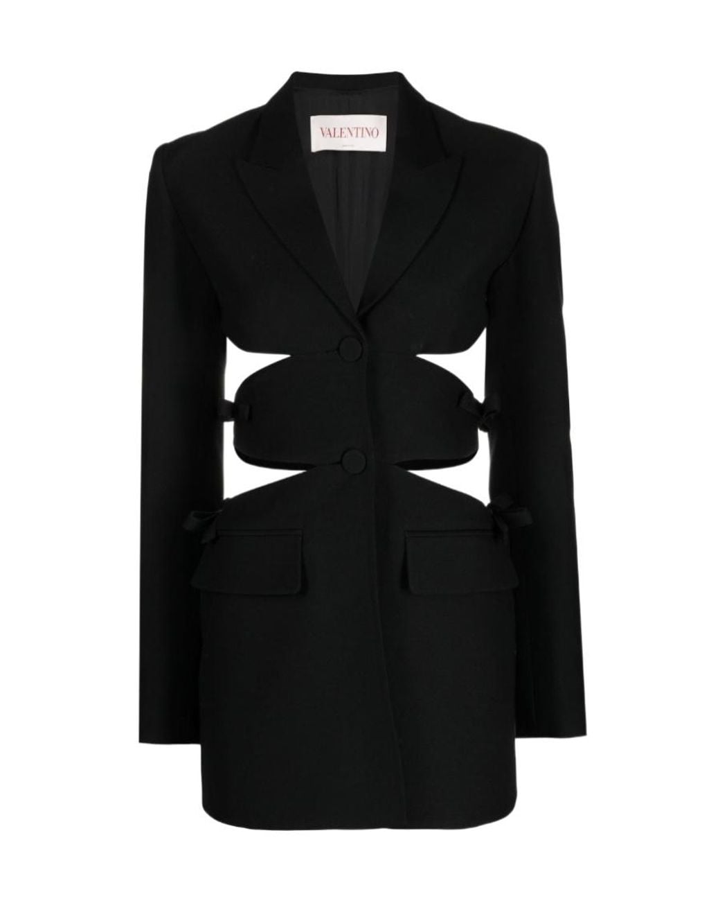 Valentino Black Cut-Out Single-Breasted Blazer