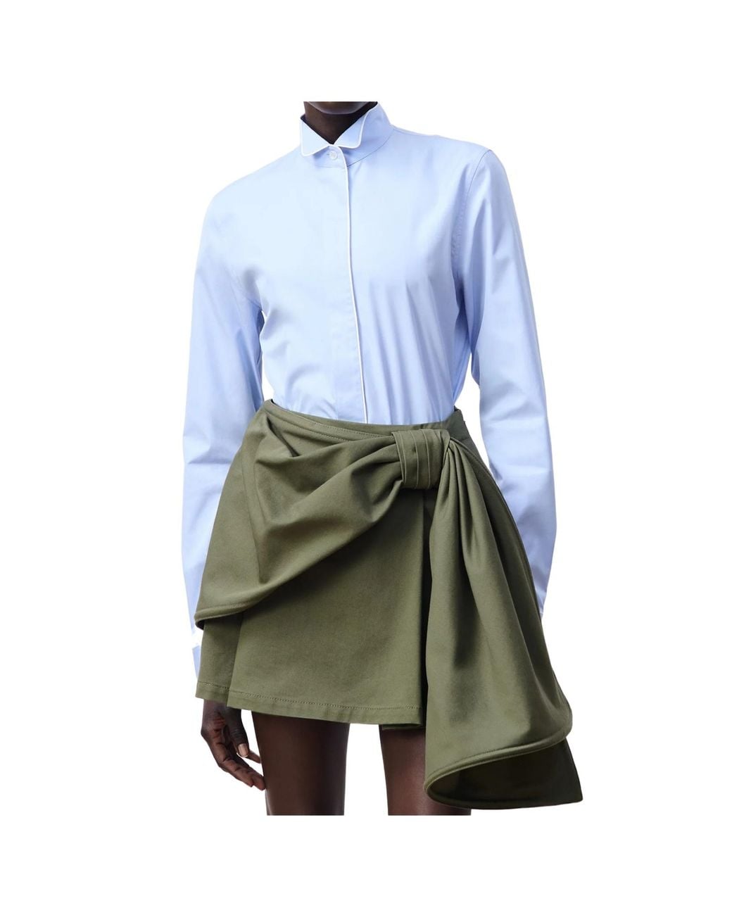Dior Blue Wing-Collar Blouse
