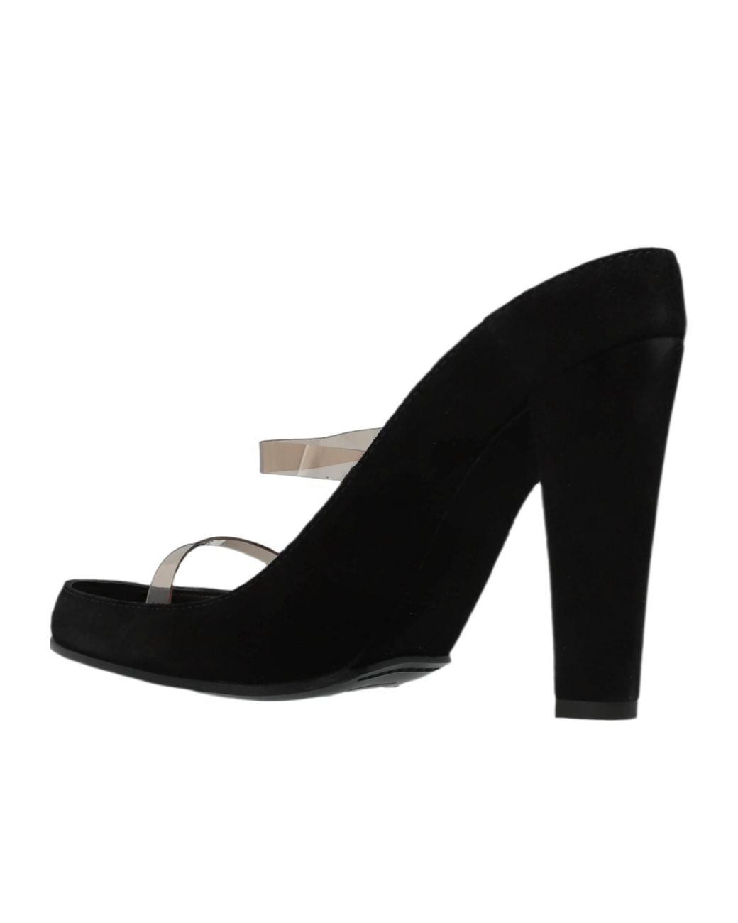 Moschino Black Clear Strap Heeled Sandals