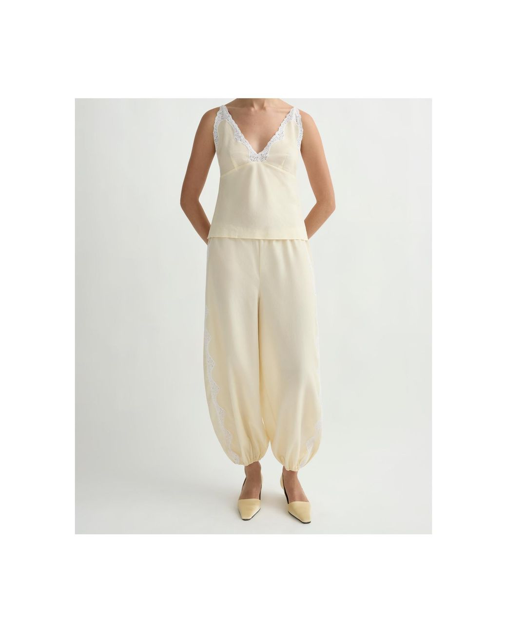 Posse Natural Tabitha Lace Trim Camisole Top