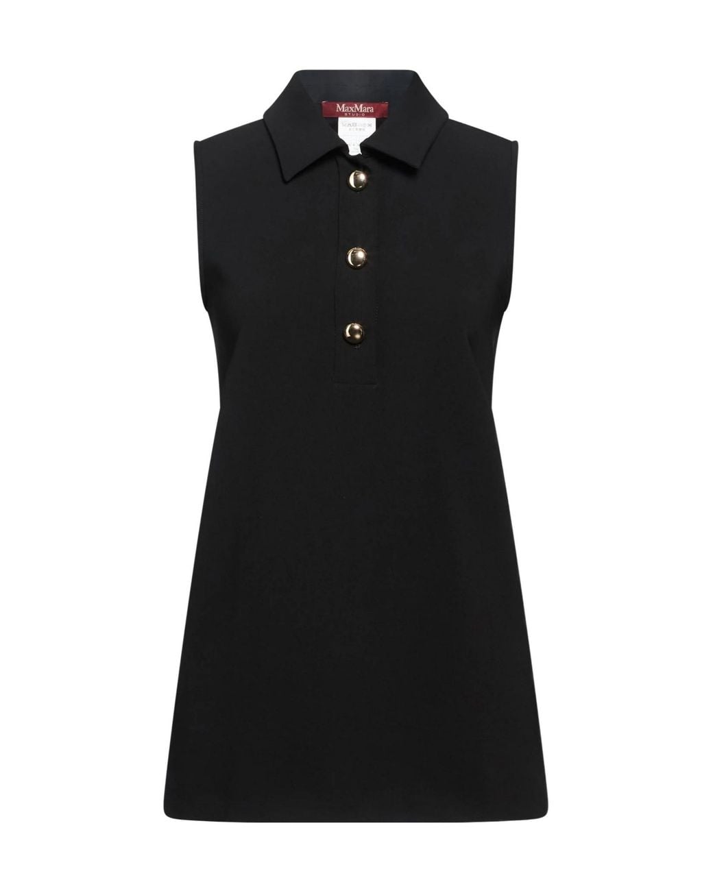 Max Mara Black Solid-Colored Sleeveless Top