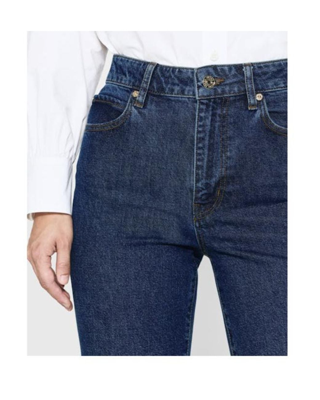 FRAME Blue Straight Leg Jeans