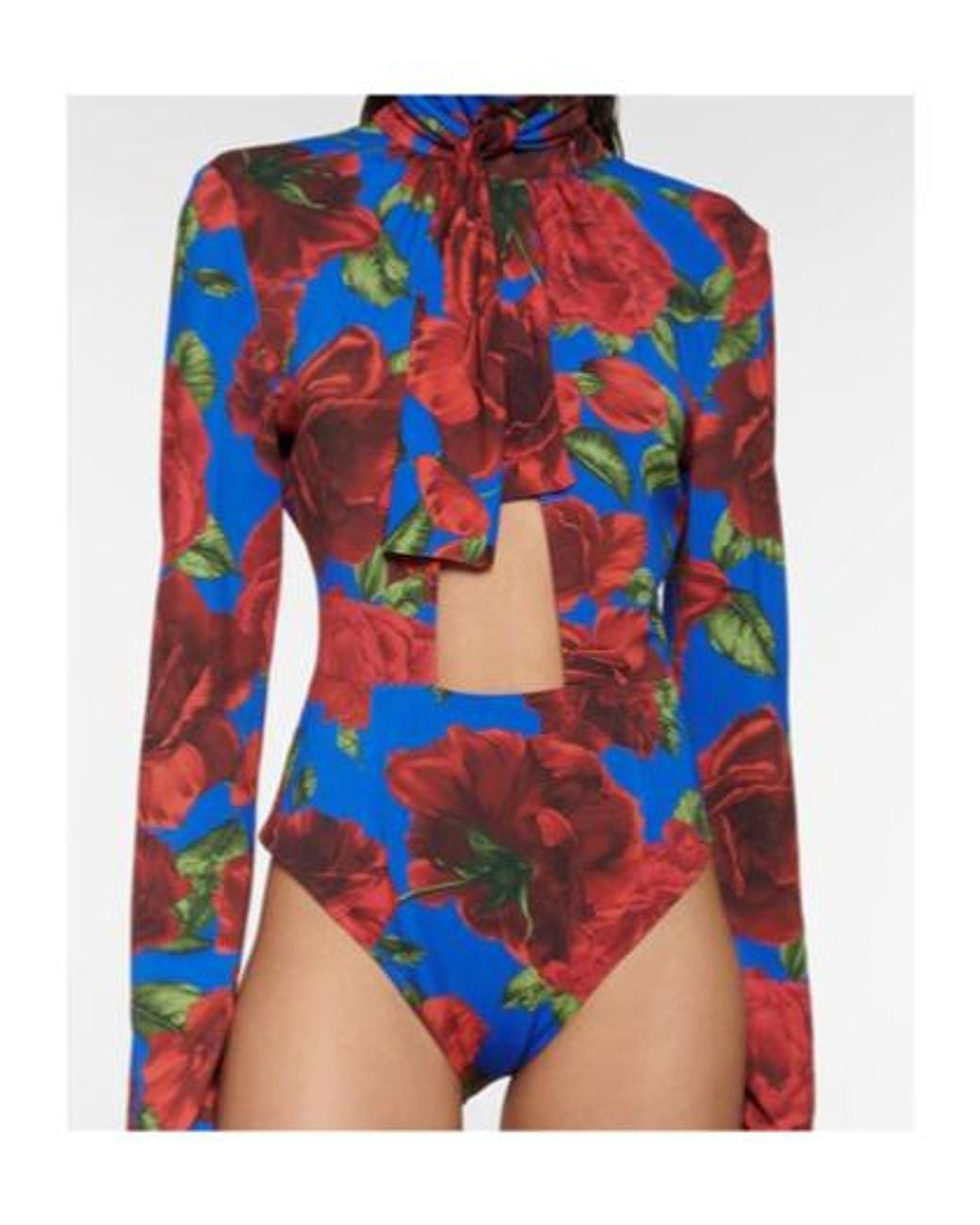 Magda Butrym Blue Floral Bodysuit