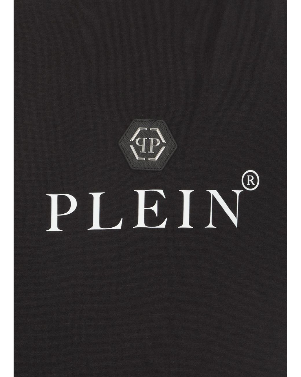 Philipp Plein Black Logo Printed Crewneck T-Shirt for men