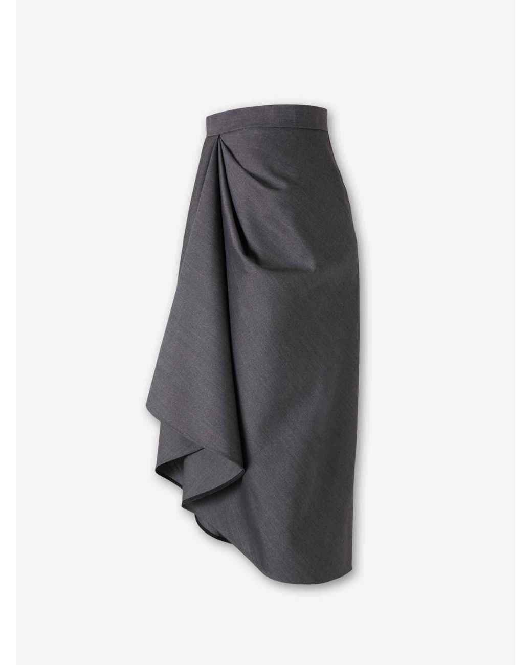 Givenchy Gray Draped Midi Skirt