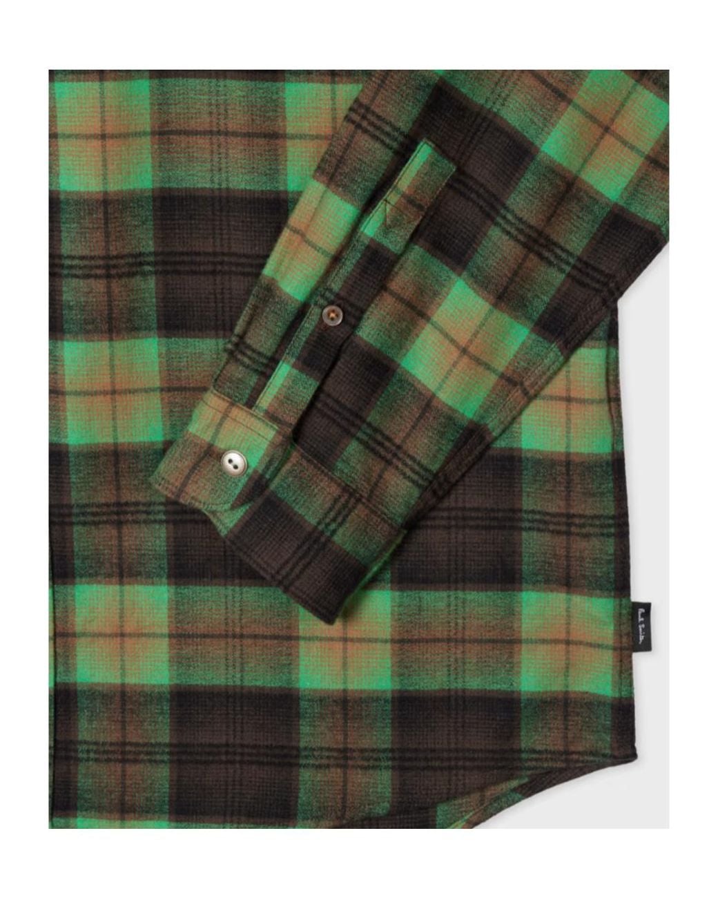 Paul Smith Green Ps Checked Button-Down Shirt for men