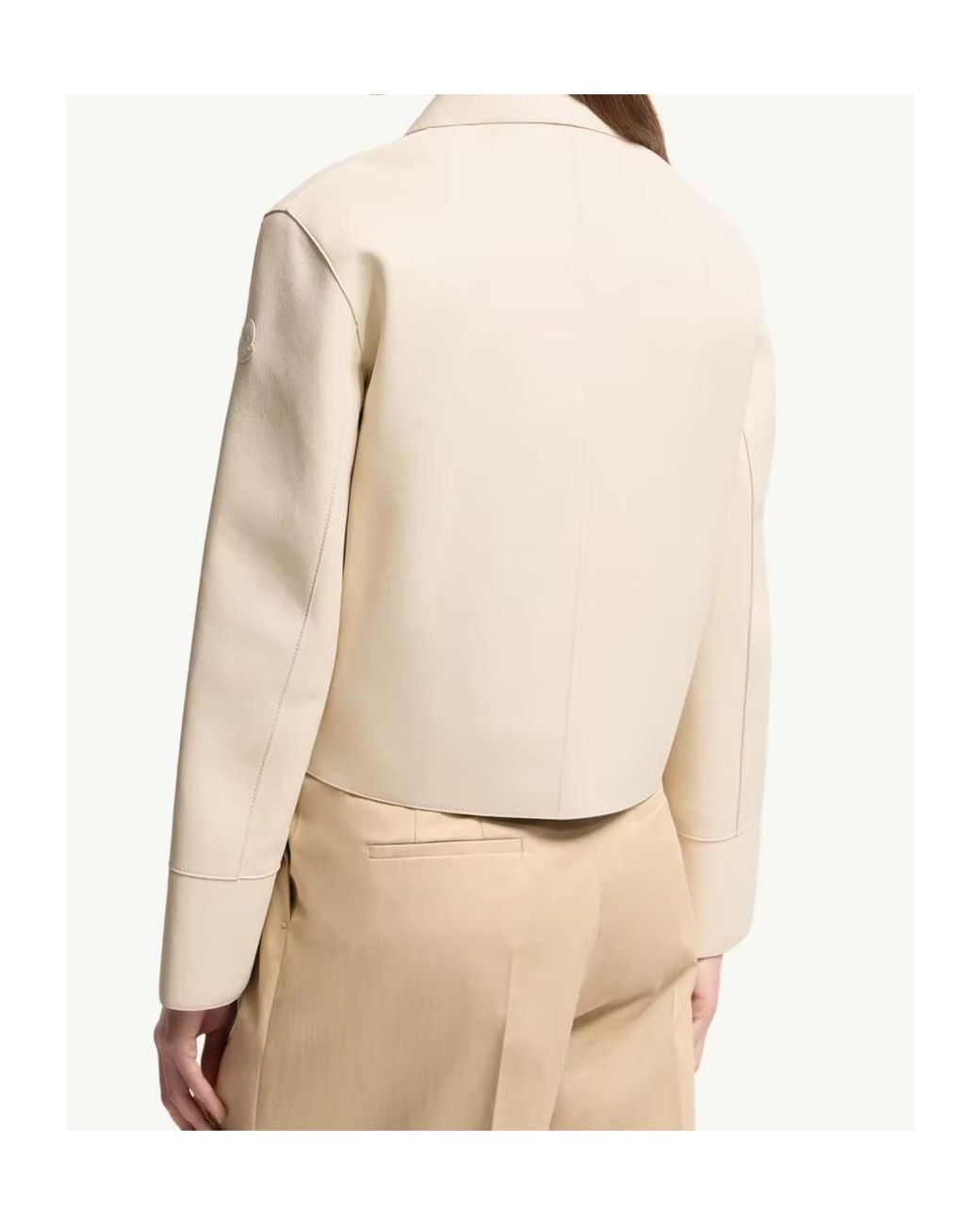 Moncler Natural Haricot 3-In-Leather Down Shirt Jacket