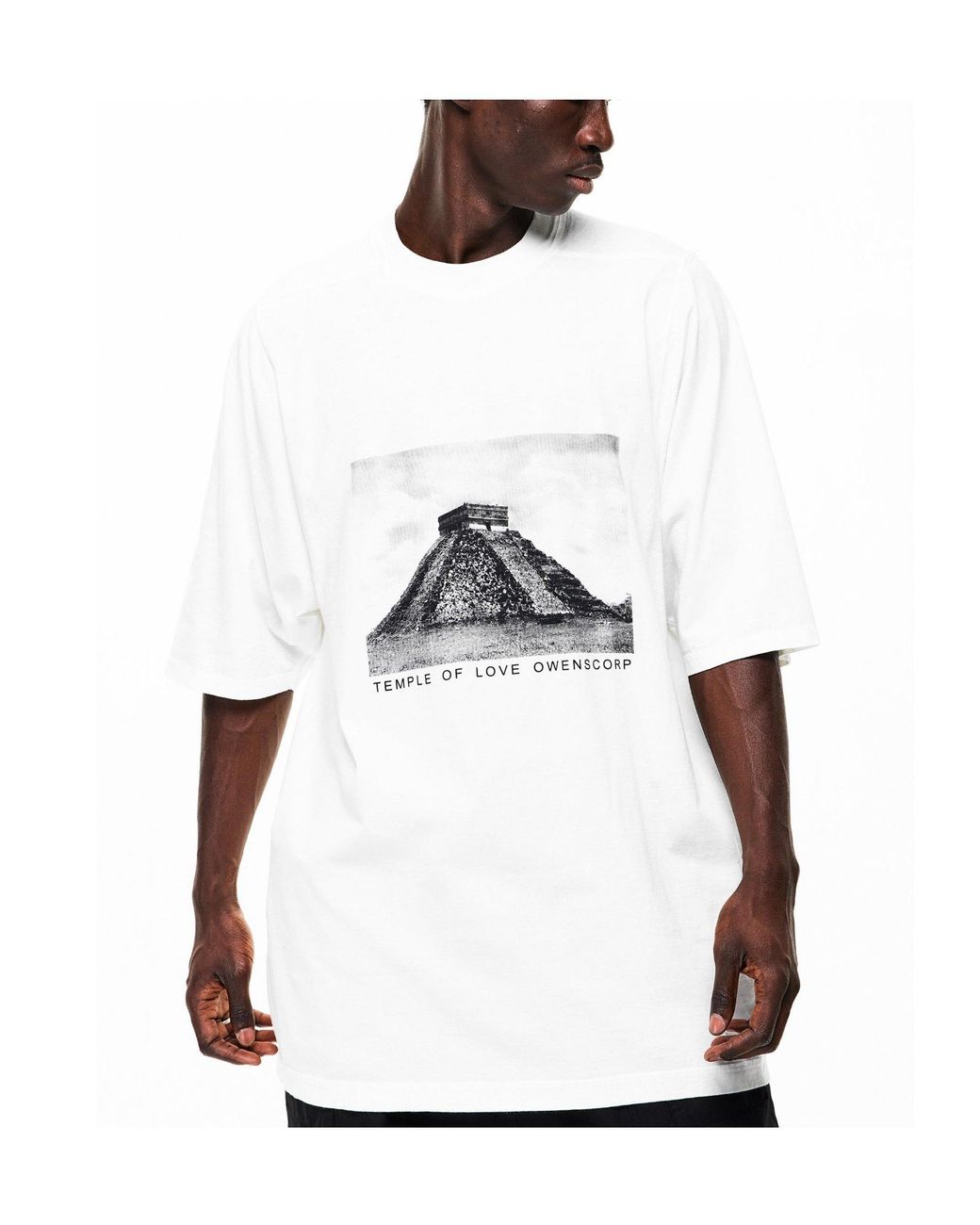 Rick Owens White Oversized Fit Oversized T-Shirt for men