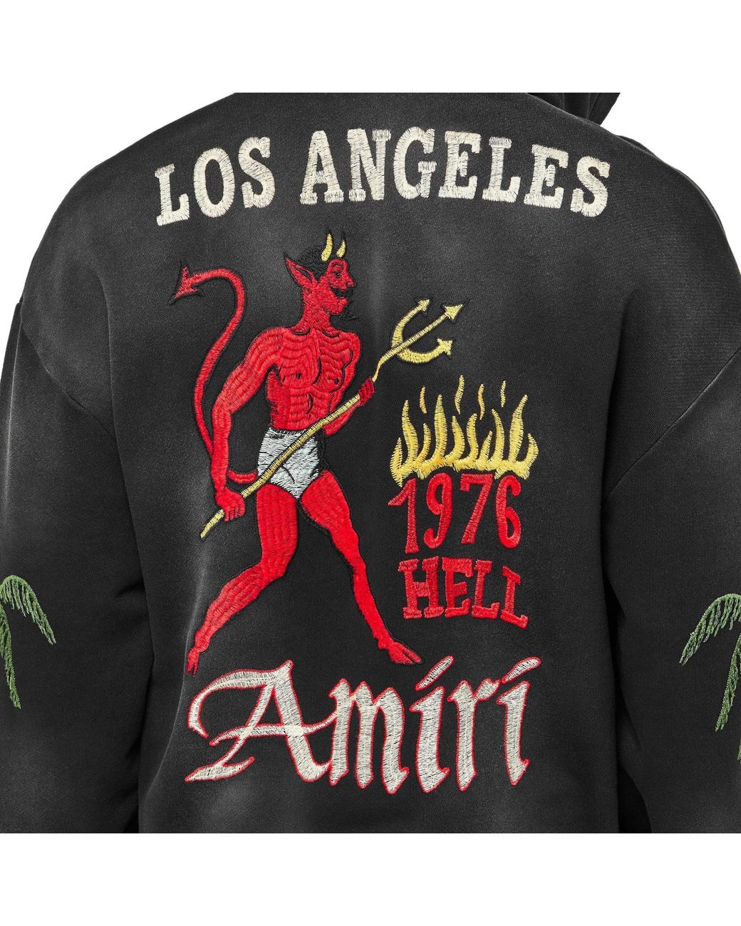 Amiri Black Over-The-Head Hoodie for men