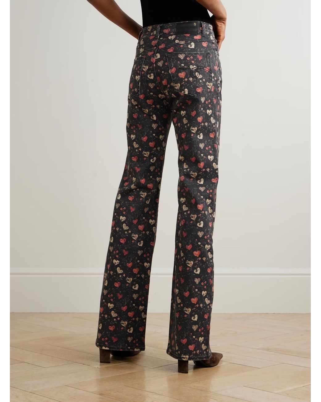 R13 Gray Jane Printed Mid-Rise Jeans