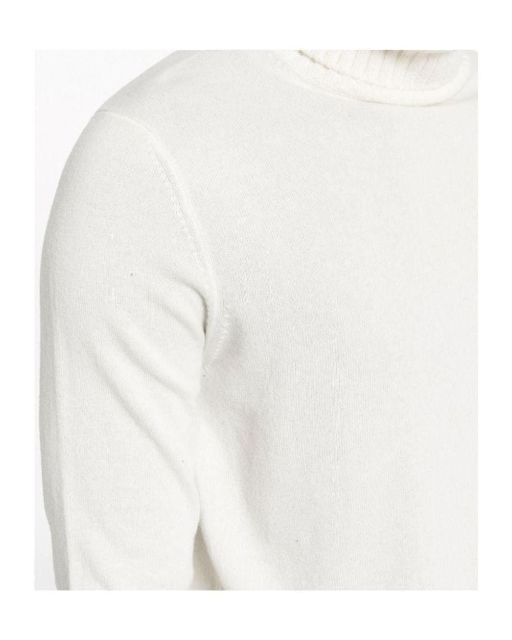 Ballantyne White Plain Stitch Turtleneck Knitted Sweater for men