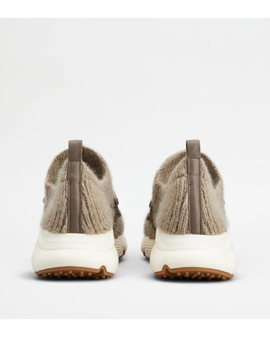 Tod's Gray Kate Round-Toe Knitted Sneakers
