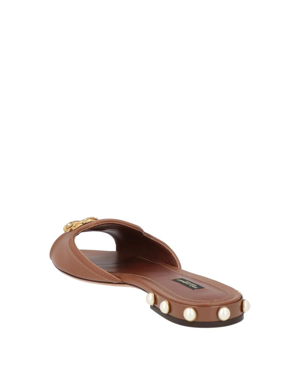 Dolce & Gabbana Brown Minimalist Slippers