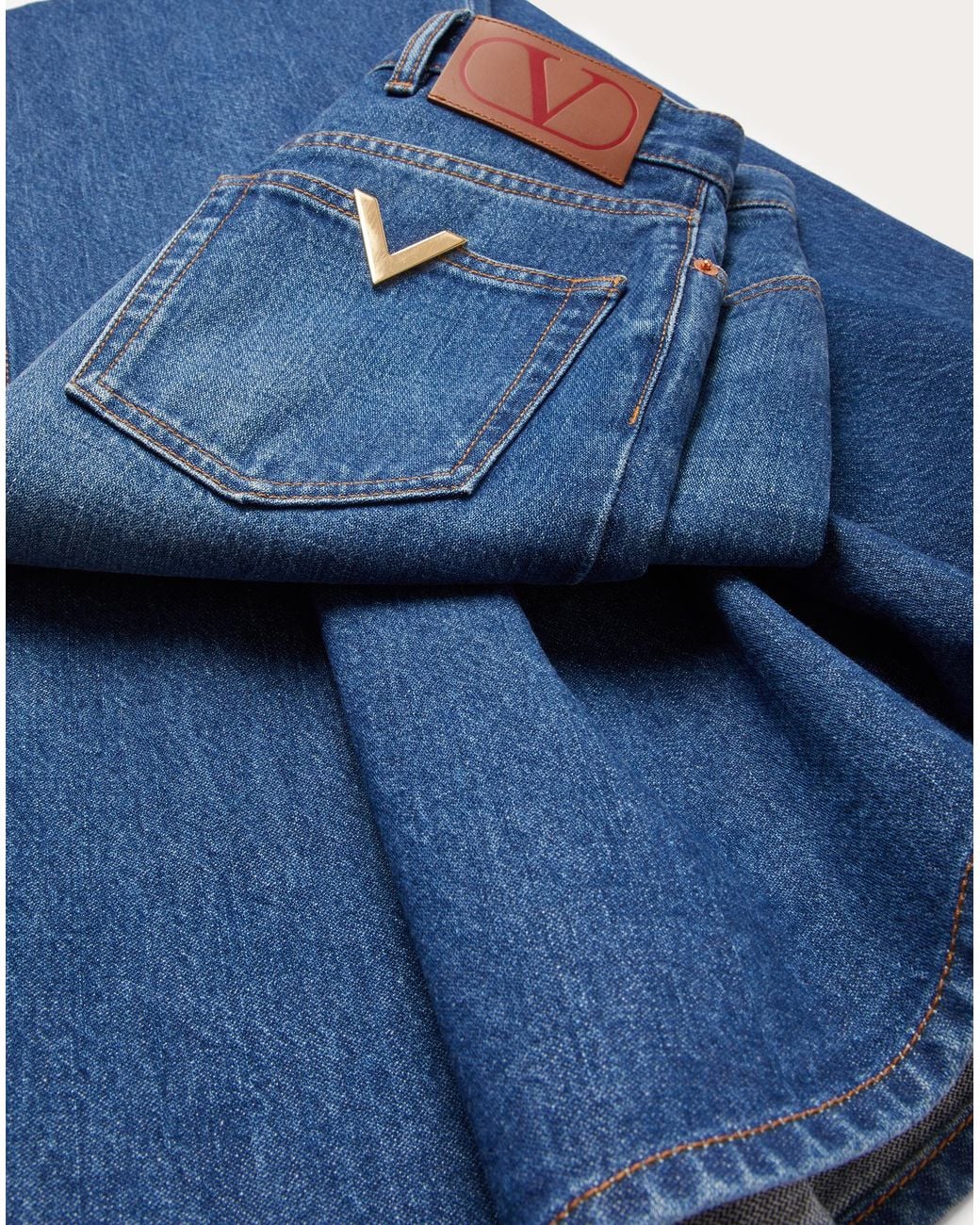 Valentino Blue High Waist Denim Skirt