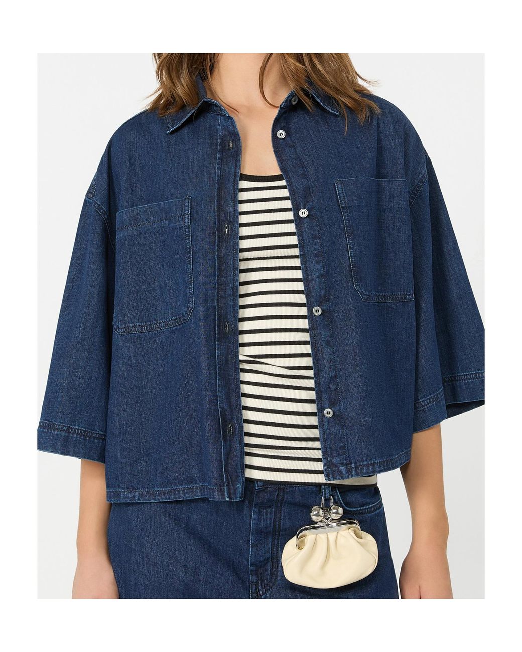 Weekend by Maxmara Blue Zannata Short-Sleeved Denim Shirt
