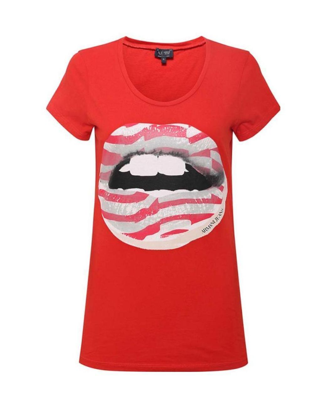 Armani Jeans Red Printed T-Shirt
