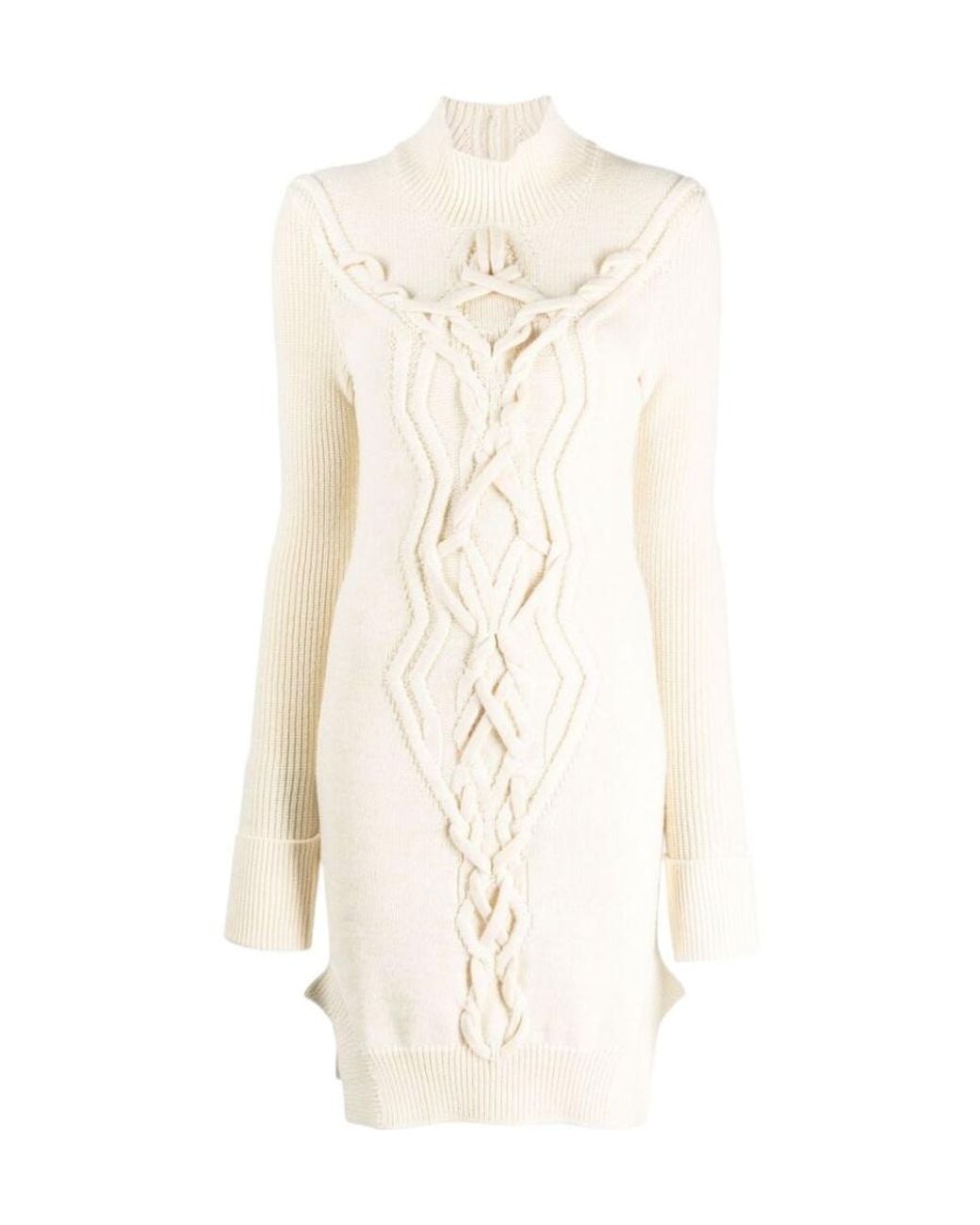 Isabel Marant White Embroidered High Neck Knitted Jumper