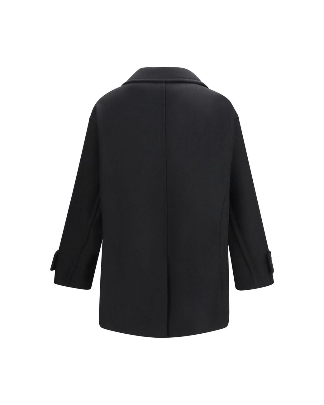AMI Black Ami Double-Breasted Pea Coat for men