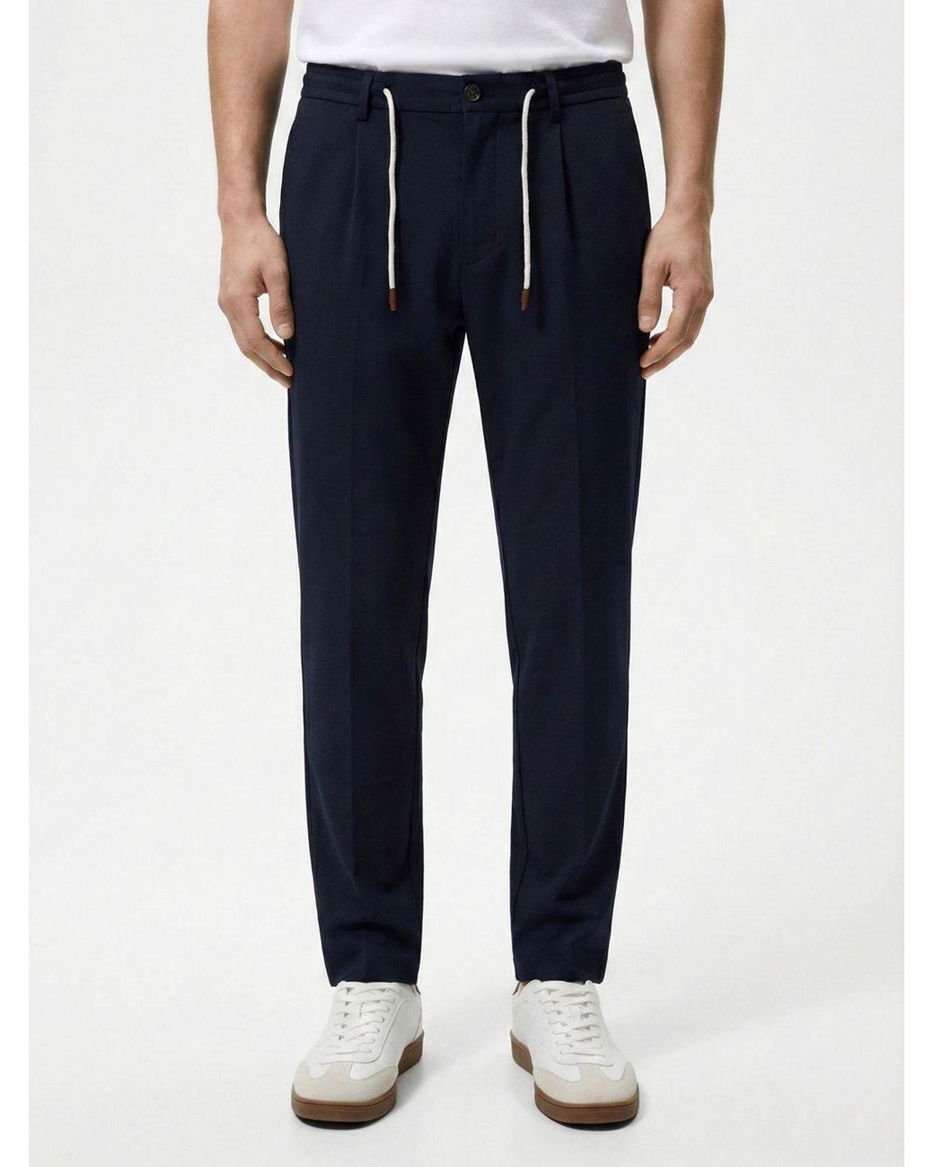 Eleventy Blue Drawstring Tapered Pants for men