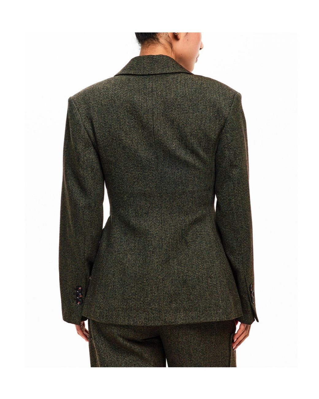 Ganni Green Fitted Blazer