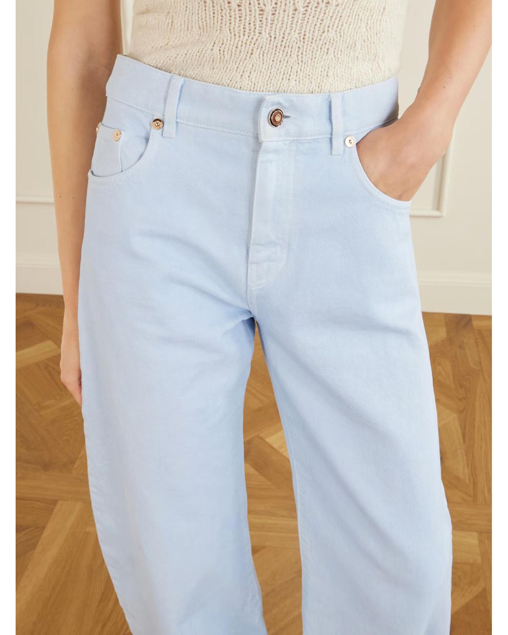 Gabriela Hearst Blue Amoret Mid-Rise Wide-Leg Jeans