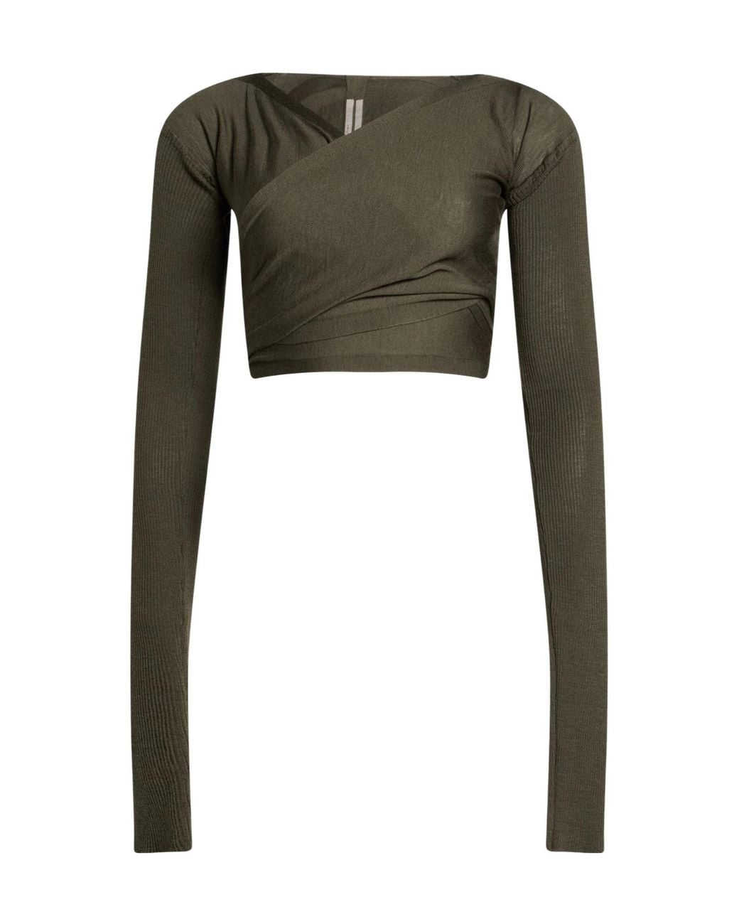 Rick Owens Green Solid-Color Lightweight Wool Knit